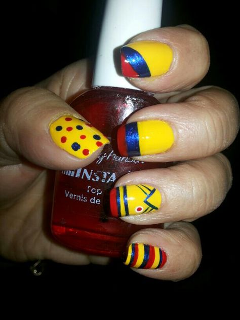 Colombia Colombia Flag, Colombian Culture, Inspired Nails, Manicure, Flag, Nail Art, Nails, Art, Nail Arts