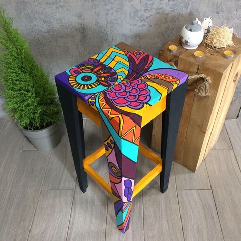 painted furniture - iinspirase in 2022 | Painting furniture diy, Painted furniture, Funky painted furniture Crazy Furniture Design, Painted Furniture Cabinets, Diy Painted Furniture, Graffiti Furniture, Hand Painted Chairs, Painted Stools, Whimsical Painted Furniture, Painted Coffee Tables, Whimsical Furniture