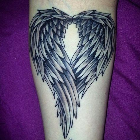 150+ Men Angel Wing Tattoos Designs (2020) Arm, Back & Shoulder Angel Wings Tattoo Shoulder, Angel Wing Tattoos, Herz Tattoo Klein, Angel Tattoo For Women, Angel Wing Tattoo, Memorial Tattoo Designs, Wing Tattoos, Herz Tattoo, Wing Tattoo Designs