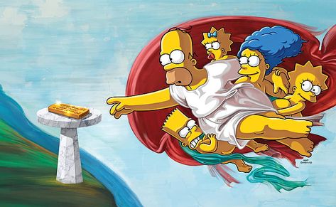 maybe for the new bathroom "gallery"? Simpsons art The Simpsons Characters, Simpson Wallpaper Iphone, Simpsons Drawings, Simpsons Characters, The Creation Of Adam, 디즈니 캐릭터, Simpsons Art, Cartoon Artwork, Art Parody