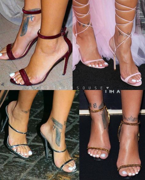 @puddingnsouse on Instagram: “RiRi got some nice feet 😍🤎 #rihanna @badgalriri #feetlove #footlove #nicetoes #feetstagram” Rihanna Pedicure, Rihanna Foot Tattoo, Rihanna Heels, Fashion Store Names, Rihanna Nails, Rihanna Tattoo, Rihanna Shoes, Shoe Aesthetic, Tattoo Spots