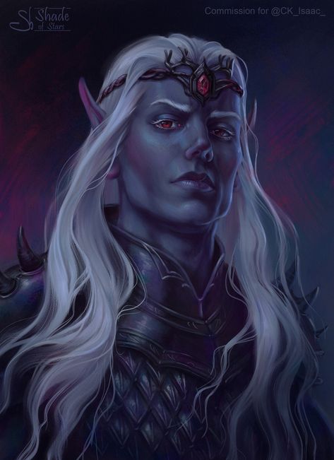 Drow Art, Drow Character Art, Drow Male, Half Drow, Dnd Tokens, Elf King, Pathfinder Character, Elves Fantasy, Dark Elves