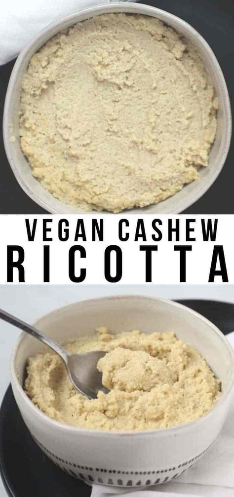 This is the best ever vegan cashew ricotta recipe made with simple ingredients. No need to soak cashews overnight. Use my easy short-cut to get a perfectly textured dairy-free ricotta in minutes that you can use in a variety of vegan recipes that call for ricotta cheese. #veganricotta #cashewricotta #dairyfreericotta Vegan Cashew Ricotta, Vegan Stuffed Shells, Cashew Ricotta, Best Healthy Recipes, Ricotta Recipe, Vegan Cashew Cheese, Vegan Ricotta, Vegan Cheese Recipes, Ricotta Recipes