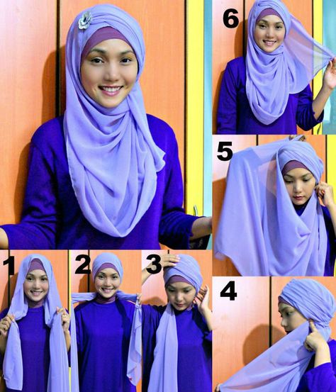 Hijab Styles For Party, New Hijab Style, How To Wear Hijab, New Hijab, Turban Hijab, Simple Style Outfits, Hijab Designs, Simple Hijab, Hijab Style Tutorial