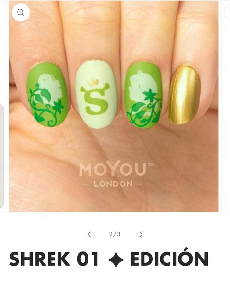 Shrek Nails Designs, Shrek Nail Art, Shrek Nails, Shrek Birthday, Simple Nail Designs, Easy Nail Art, Shrek, Cute Nails, Nail Ideas