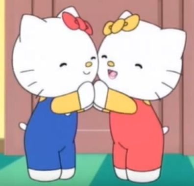 Hello Kitty And Mimi Matching Pfp, Mimmy Sanrio, Images Hello Kitty, Hello Kitty Characters, Kitty Drawing, Hello Kitty Cartoon, Hello Kitty Drawing, Astro Boy, Picture Collage Wall