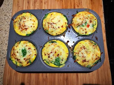 I have seen them made in normal sized muffin pans and have always thought those were cute for kids, but were far to small or a serving for me to keep me from getting hungry before lunch.  Then I found jumbo muffin pans and decided these would be the perfect way to create a 1 cup serving size breakfast egg cup that can contain any veggies, meats and or cheeses that I choose to add. Breakfast Muffin Tins, Jumbo Muffin Pan Recipes, Camping Ideas Food, Muffin Tin Breakfast, Easy Camping Breakfast, Muffin Pan Recipes, Egg Substitutes, Baked Egg Cups, Breakfast Egg Muffins