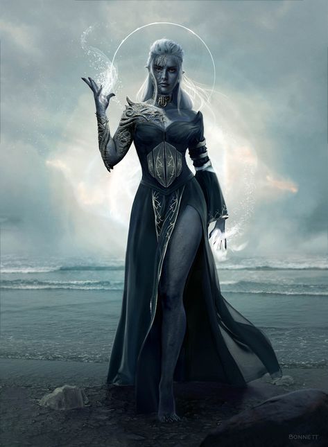 ArtStation - Nilaratna - Orc-Elven Priestess Elven Priestess, Priestess Character Design, Warrior Priestess, Drow Priestess, Dark Priestess, Shadar Kai, Dark Powers, Moon Elf, Voodoo Priestess