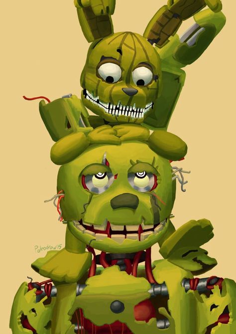 FNAF Springtap and Plushtrap on deviantart Plushtrap Fanart, Fnaf Springtrap, Fnaf Bonnie, Marionette Fnaf, Spring Bonnie, Good Horror Games, Happy 10th Anniversary, Funtime Foxy, Fnaf Wallpapers