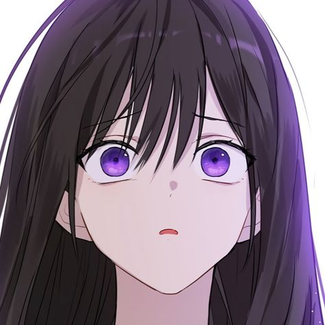 Black Hair Purple Eyes, Keira Parvis, Manhwa Girl, Anime Black Hair, Girls With Black Hair, Anime Sisters, Familia Real, Anime Monochrome, Long Black Hair