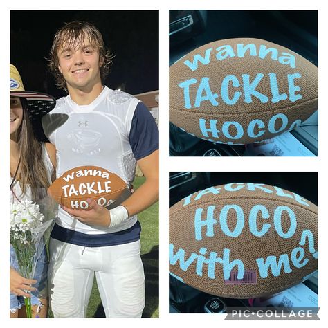 Tackle Homecoming With Me, Girls Asking Boys To Hoco Ideas, Girl Asks Guy To Hoco, Tackle Hoco With Me, Football Hoco Proposal For Guys, Football Homecoming Proposals, Football Hoco Proposal, Football Proposal, Sadie Proposals Ideas