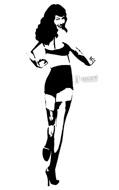 bettiepagestencil Rock Climbing Women, Tattoos Animals, Stencil Graffiti, Bettie Page, Travel Outdoors, Arte Inspo, Flash Art, Stencil Art, Silhouette Art