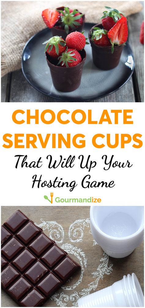 How To Make Chocolate Cups, Chocolate Shell Desserts, Chocolate Cups How To Make, Chocolate Cup Desserts, Edible Tea Cups, Chocolate Hacks, Chocolate Cream Puff, Flourless Chocolate Cookies, Edible Cups