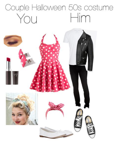 "50s Halloween couple costume" by missy522 ❤ liked on Polyvore featuring Repetto, Boots No7, Brian Lichtenberg, Yves Saint Laurent and Converse 1950s Couple Costume, 1950s Halloween Costume, 50s Halloween Costumes, 50s Halloween, Halloween Couple Costume, 50s Costume, Boots No7, New Halloween Costumes, 50s Women