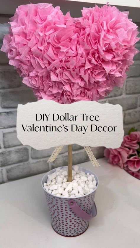 💕Dollar Tree DIY💕Valentine’s Decor/Gift Ideas💕All supplies used are from Dollar Tree. I used a stylus to attach the paper, but you can also use the eraser on a pencil. Hope you enjoy! Have a blessed day and weekend! 🫶 #dollartree #valentinesday2023 #valentinesdiy #diy #diycrafts #valentinesdayideas #homegoodiys | Home Goodiys | Home Goodiys · Original audio Valentine Wreath Diy, Valentines Party Decor, Easy Valentine Crafts, Diy Valentine's Day Decorations, Decor Gift Ideas, Dollar Store Diy Projects, Diy Valentines Decorations, Kampot, Valentine Projects