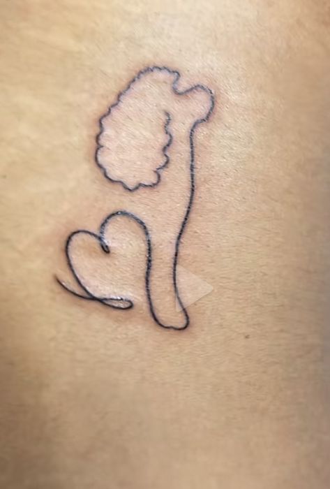 Standard Poodle Tattoo Ideas, Groomer Tattoo Ideas, Poodle Tattoo Ideas, Poodle Tattoo, Small Dog Tattoos, Physical Graffiti, Cowgirl Tattoos, Rib Tattoos For Women, Tattoos For Dog Lovers