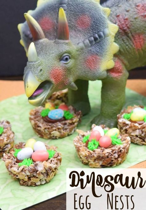 Need a fun and easy dessert for the kids? Make some Dinosaur Egg Nests with the tasty new Peanut Butter & Cocoa Pebbles Cereal! #ad #SummertimeTasty #dessert #kids Cocoa Pebbles, Pebbles Cereal, Cookie Recipes Chewy, Dinosaur Egg, Frozen Dessert Recipe, Egg Nest, Dinosaur Eggs, Favorite Dessert Recipes, Birthday Cake Recipe