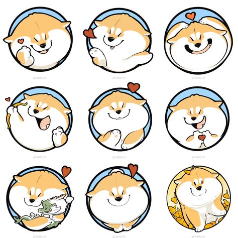 Cartoon Dog Drawing, Cat Doodle, Emoji Stickers, Character Sketches, Funny Illustration, Chibi Drawings, Line Sticker, Character Sketch, Dog Drawing