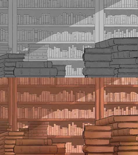 A background studie for an animation project I’ve done in my free time. #animation #animationbackground #background #wallpaper #drawingideas #drawing #art #inspiration #libraries #librarydesign #backgrounddesigns #drawing reference #reference One Perspective Drawing, Art With Background, Adventure Time Background, Time Animation, Base Template, Animation Layout, Library Drawing, Background Tips, Library Background