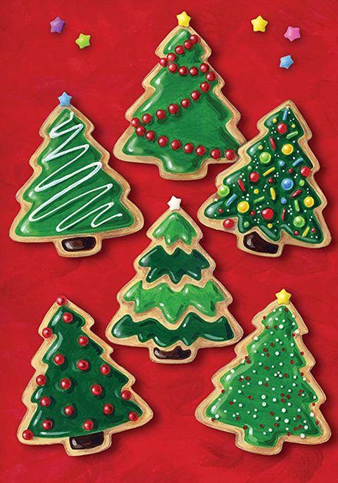 Cookie House, Tree Cookies, Christmas Tree Cookies, Garden Christmas, Xmas Cookies, Christmas Cookies Decorated, Christmas Sugar Cookies, Xmas Diy, Cookies Decorated