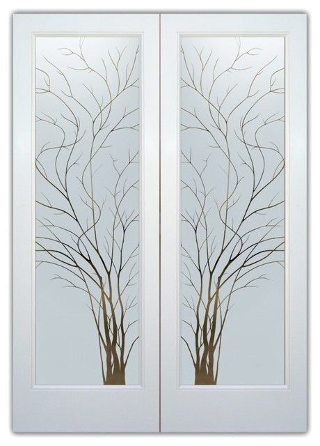 Interior Glass Door Etched Glass Front Door, Fiberglass Double Entry Doors, Frosted Window Design, Wooden Glass Door, Interior Glass Doors, Glass Partition Designs, Glass Front Doors, Exterior Door Designs, Window Glass Design