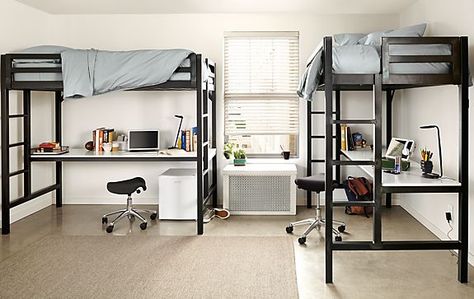 Teen Shared Bedroom, Small Shared Bedroom, Loft Beds For Teens, Twin Girl Bedrooms, Boy And Girl Shared Bedroom, Loft Beds For Small Rooms, Boys Shared Bedroom, Shared Girls Room, Beds For Small Rooms