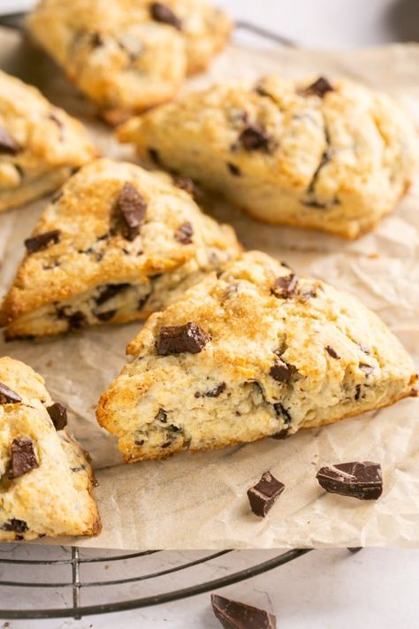 Chocolate Chip Scones • Kroll's Korner Chocolate Chunk Scones, Baking Challenge, Chocolate Chip Scones, Vanilla Bean Cheesecake, Recipe Challenge, Turbinado Sugar, Baked Oatmeal Recipes, Pastry Blender, Chocolate Filling