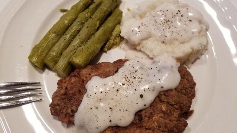 Country Fried Steak Recipe - Food.com Hamburger Steak And Gravy, Hamburger Steaks, Fried Steak Recipes, Country Fried Steak, Cheese Stuffed Shells, Country Fried, Fried Steak, Hamburger Steak, Hamburger Meat Recipes