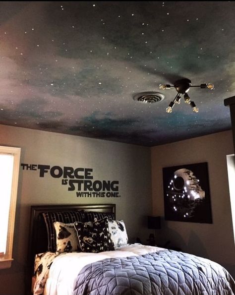 24 star wars themed bedroom ideas to awaken the Force Star Wars Room Boys, Kids Bedroom Lights, Star Wars Boys Room, Star Wars Themed Bedroom, Themed Bedroom Ideas, Star Wars Bedroom, Small Led Lights, Themed Kids Room, Star Wars Room