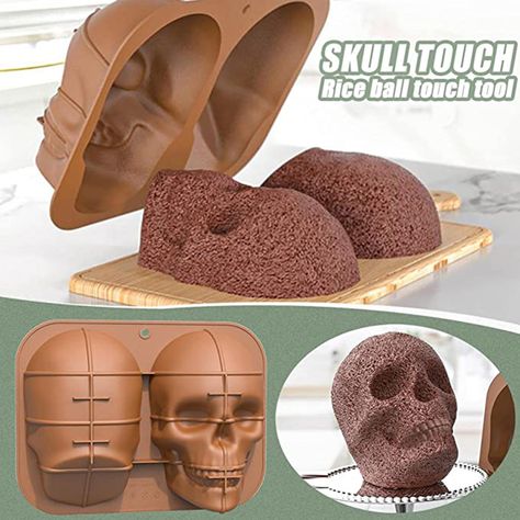 Large Skull Cake Pan Haunted Baking Cake Mold for Halloween and Birthday Party - Walmart.com Skull Cake Pan, Cake For Halloween, Sugar Skull Cakes, Halloween Feast, Chocolate Bar Molds, Skull Cake, Skull Mold, Mini Muffin Pan, Cake Makers