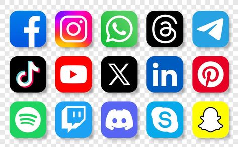 Social media icons Social Media Icons Png, Social Media Icons Vector, Social Media Icons Free, Photoshop Text, App Pictures, Icon X, Media Icon, Simple Background Images, Simple Background