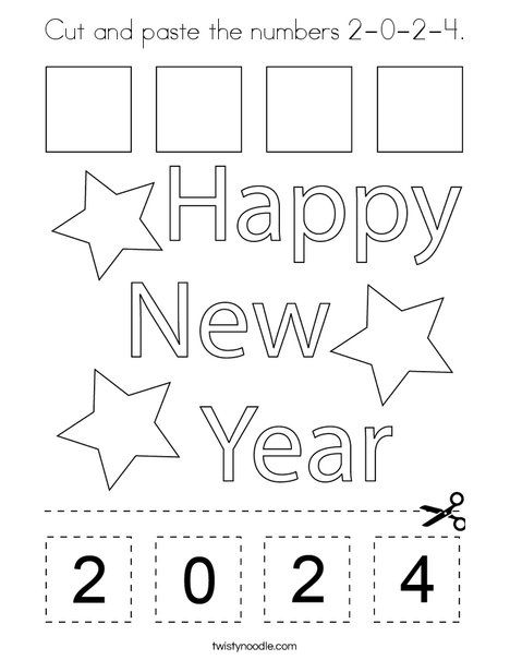 News Years Crafts For Kids, New Year Coloring Pages, Twisty Noodle, All About Me Preschool, Morning Tubs, Kindergarten Coloring Pages, New Year Art, Preschool Coloring Pages, New Years Activities