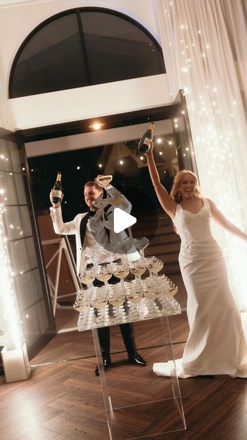 Katrina West on Instagram: "we had the most beautiful champagne tower from @aislesuite 🥂✨ it was the perfect entrance + gave our guests a drink to start the evening! 🤭

#wedding #champagnetower #weddingday #brideandgroom #weddingtips #bridalentrance #weddingreception" Champagne Tower, Evening Wedding, A Drink, Wedding Tips, Wedding Reception, Entrance, Champagne, To Start, Most Beautiful