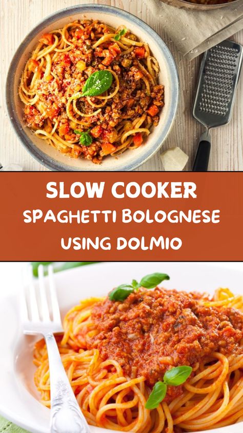 Slow Cooker Spaghetti Bolognese Using Dolmio Bolognese Pasta, Slow Cooker Pasta Recipes, Slow Cooker Spaghetti, Pasta Bolognese, Slow Cooker Pasta, Bolognese Sauce, Slow Cook, Spaghetti Bolognese, Lean Beef