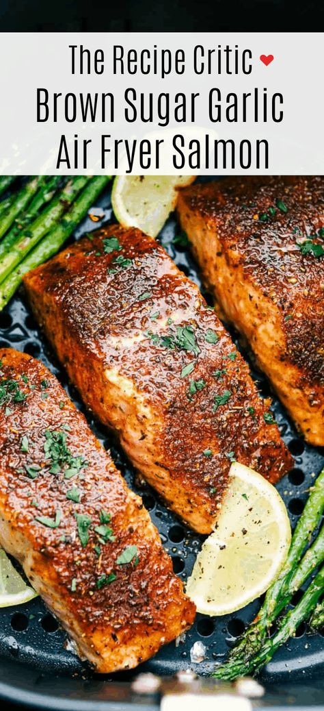 Salmon Recipes Air Fryer, Garlic Air Fryer, Air Fryer Recipes Salmon, Perfect Salmon, Air Fryer Salmon, Air Fryer Fish, The Recipe Critic, Air Fryer Oven Recipes, Recipe Critic