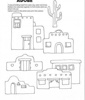 Adobe House Drawing, Mexican Motifs, Iris Drawing, Kokopelli Art, Rodeo Art, Art Handouts, Mexican Paintings, Deep Space Sparkle, 4th Grade Art