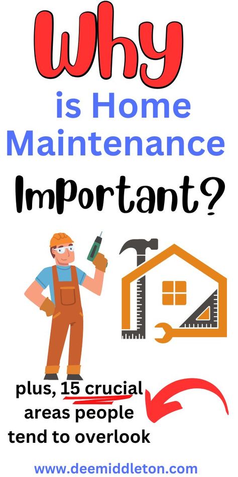 ...the journey of homeownership doesn't end with the purchase of your dream house. In fact, it's just the beginning. One crucial aspect of responsible homeownership is home maintenance. Regular and proactive maintenance plays a pivotal role in ensuring your home remains a safe, comfortable, and valuable asset. In this blog post, we'll delve into why home maintenance is so important. I'll also cover some important home maintenance tasks people tend to overlook. Monthly Chores, Checklist New Home, Home Maintenance Schedule, Home Maintenance Tips, Wedding Decor Diy, Diy Wedding Decor, Property Maintenance, Home Maintenance Checklist, Home Decoration Diy