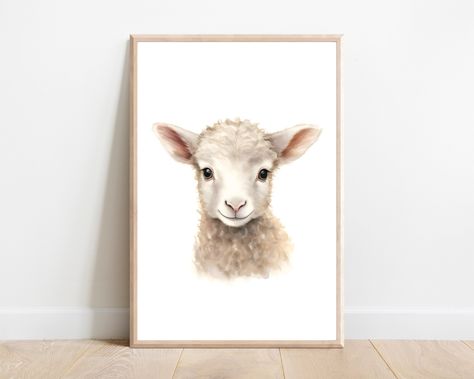 Baby Lamb Nursery, Sheep Nursery Art, Lamb Nursery Decor, Sheep Nursery Decor, Farm Animal Prints, Nursery Stories, Sheep Nursery, Lamb Nursery, Western Nursery