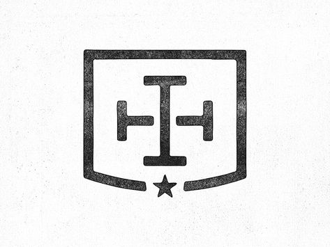 IH Monogram letterpress plus horse iron star h i brand identity logo icon monogram Ih Monogram, Fire Cult, Southern Monogram, H Monogram, Negative Space Logos, Horseshoe Logo, Brand Identity Logo, Horse Brand, New York Logo