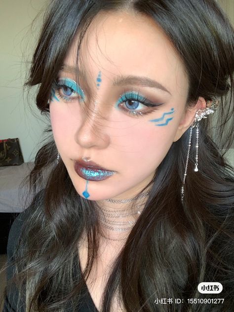 Water Goddess Makeup, Pisces Makeup, Holographic Eyeshadow, Fish Makeup, Basic Aesthetic, Goddess Makeup, Crying Tears, The Wizard Of Oz, Makeup Makeover