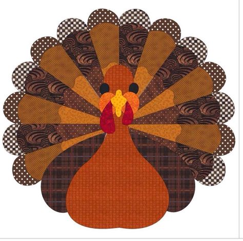 Thanksgiving Turkey Quilt, Turkey Art, Thanksgiving Projects, Turkey Pattern, Penny Rug, Holiday Quilts, Fall Quilts, Decor Thanksgiving, Quilt Block Tutorial