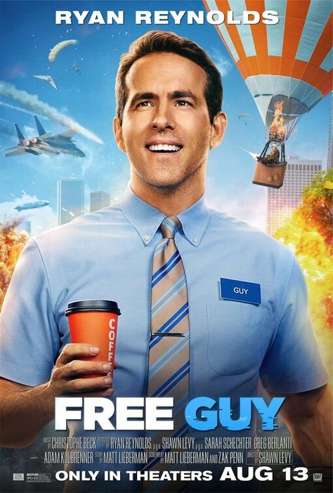 Movie Posters for the upcoming movie Free Guy #freeguy #movieposters #action #adventure #drama #comedy #ryanreynolds Free Guy Movie, Free Guy, Annie Ernaux, 20th Century Studios, Owen Wilson, Rosamund Pike, Taika Waititi, Jodie Comer, Joe Keery