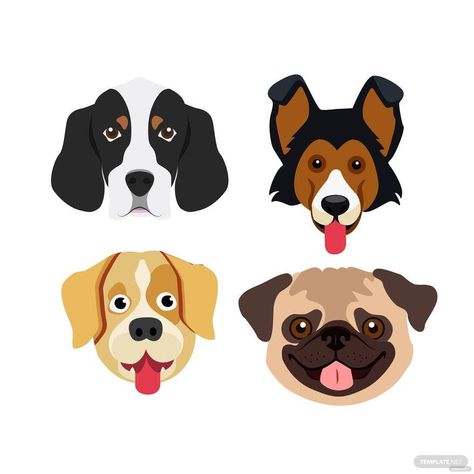 Dog Face Vector Dog Face Outline, Dog Patterns, Face Outline, Image Graphic, Disney Emoji Blitz, Face Template, Disney Emoji, Felt Ideas, Cookie Tutorials