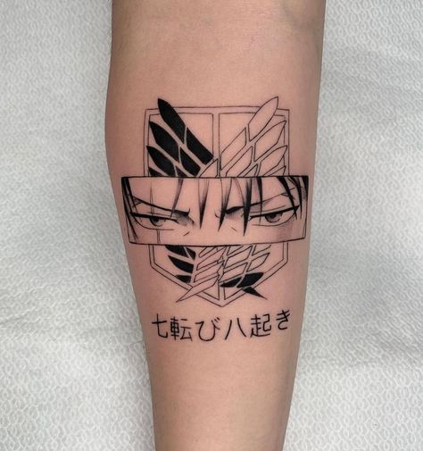 Scout Regiment Tattoo, Aot Wings Of Freedom Tattoo, Captain Levi Tattoo, Wings Of Freedom Tattoo, Levi Ackerman Tattoo Ideas, Shingeki No Kyojin Tattoo, Eren Jaeger Tattoo, Levi Ackerman Tattoo, Levi Tattoo