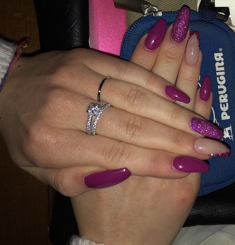 Purple Acrylic Nails, Pink Gel Nails, Pretty Gel Nails, Nail Art Wedding, Nails Desing, Birthday Nails, Lip Art, Fire Nails, Bling Nails