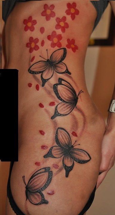 Butterflies on one whole side of the body. Looks awesome! Green Tattoo, Green Tattoos, Side Tattoos, Infinity Tattoo, The Body, Tatting, Butterflies, Tattoos, Green