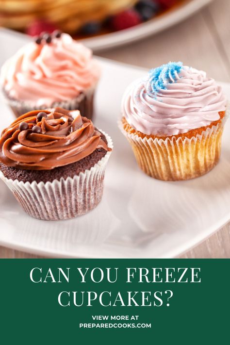 Freeze Cupcakes, How To Freeze Cupcakes Without Icing, How To Ice Cupcakes With Canned Frosting, How To Store Cupcakes To Stay Fresh, Freeze Cupcakes Before Frosting, Freezing Cupcakes, Frozen Cupcakes, Freezer Storage, Apple Slices