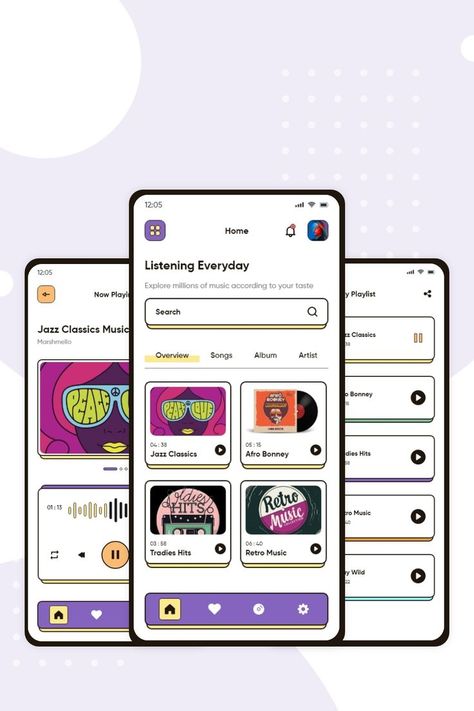 Music App Design, Music App, Retro Theme, App Ui Design, Song Playlist, Album Songs, Brutalism, Retro Music, Music Is