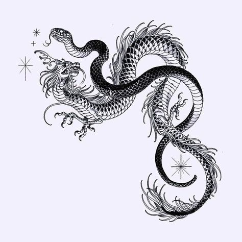 Snake Tattoo Meaning, Dragon Tattoo Meaning, Henne Tattoo, Dragon Snake, Tattoos Meaning, Snake Dragon, Dragon Tattoo Art, Snake Tattoos, Female Tattoos