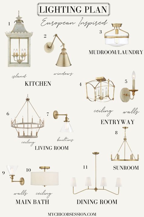 French Country Lighting, French Lighting, Modern Farmhouse Lighting, Entryway Lighting, Foyer Lighting, Lighting Plan, Farmhouse Lighting, Lighting Inspiration, Room Lights